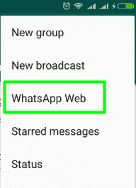 Whatsapp web version option
