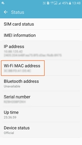 Wifi MAC Address settings