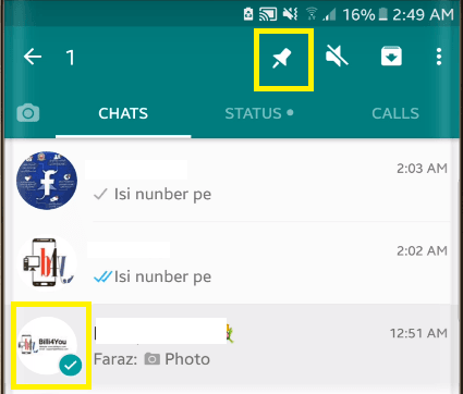 pin icon in whatsapp