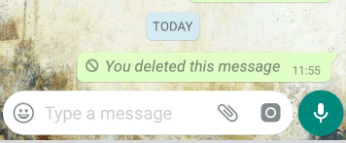 deleted message whatsapp status