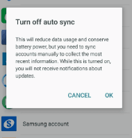 Turn off auto sync samsung account