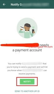 notify whatsapp payment feature